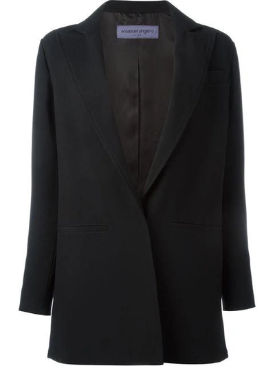 Shop Emanuel Ungaro Front Pocket Blazer Jacket - Black