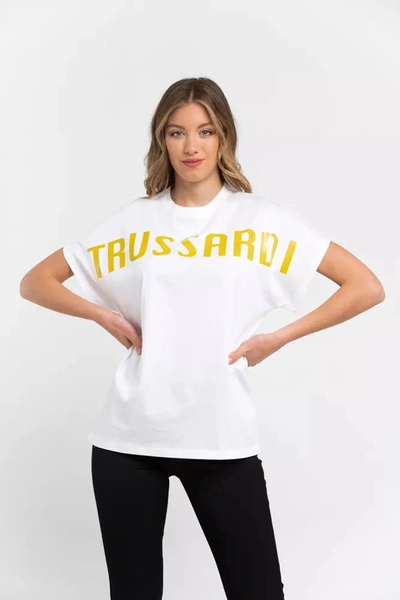 Shop Trussardi White Cotton Tops & T-shirt