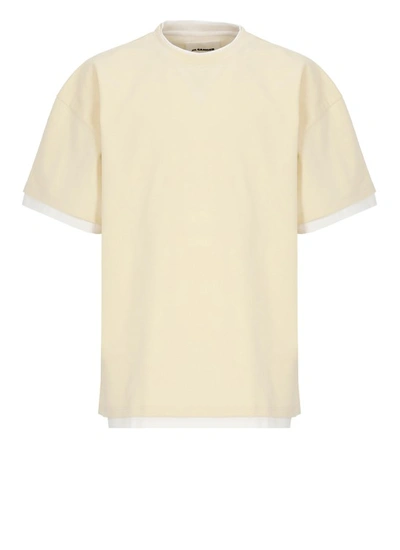 Shop Jil Sander Cotton T-shirt In Yellow