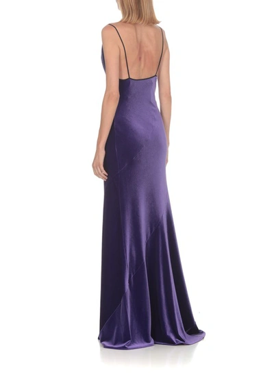 Shop Philosophy Di Lorenzo Serafini Velvet Long Dress In Purple
