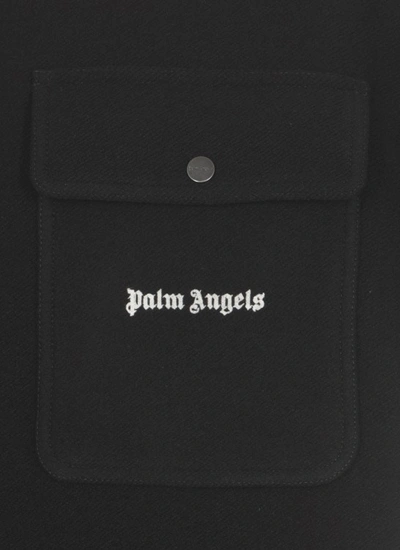 Shop Palm Angels Virgin Wool Shirt In Black