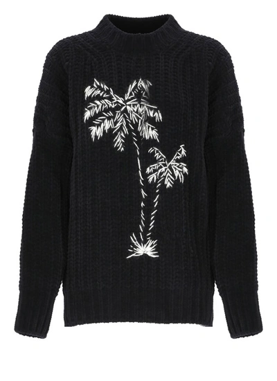 Shop Palm Angels Sweater With Palm Chunky Logo In Black