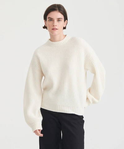 Shop Naadam Super Luxe Cashmere Fisherman Sweater In White