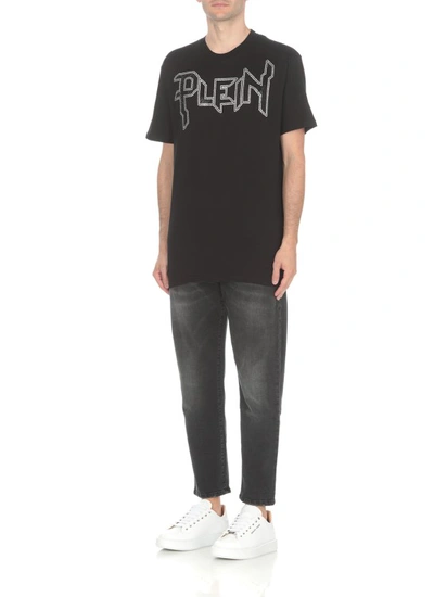 Shop Philipp Plein Chrome T-shirt In Black