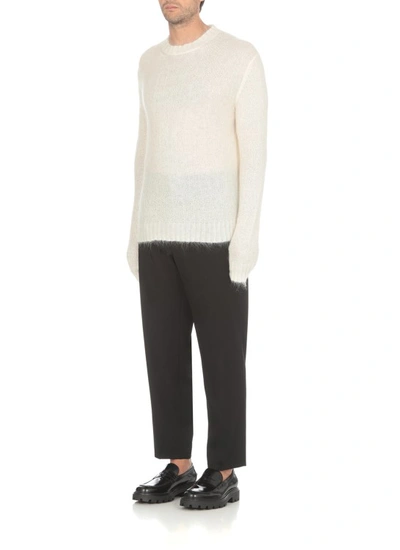 Shop Jil Sander Ivory Mohair Sweater For Man In Neutrals