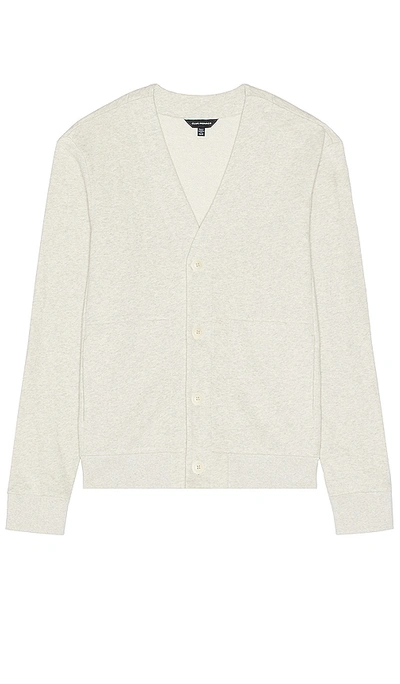 Shop Club Monaco Terry Cardigan In Grey