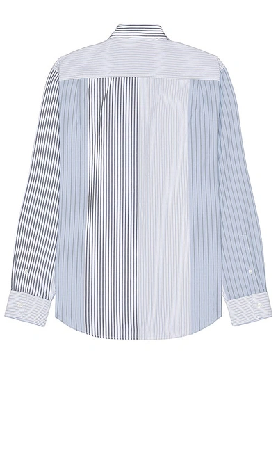 Shop Club Monaco Multi Stripe Long Sleeve Shirt In Blue Mix