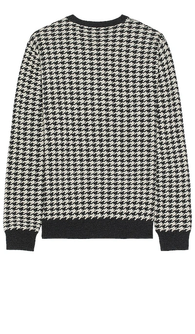 Shop Club Monaco Wool Houndstooth Crew In Charcoal