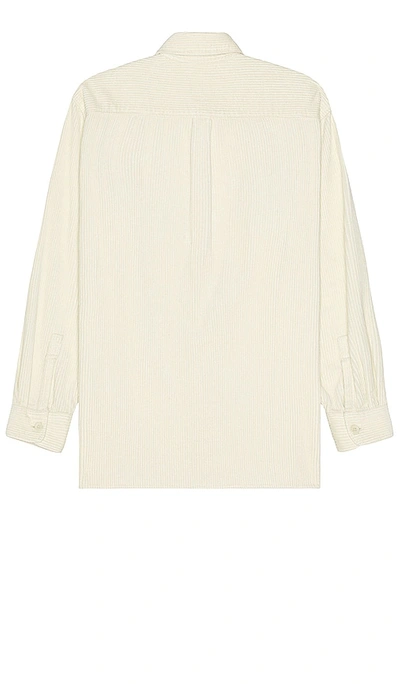 Shop Club Monaco Wide Wale Corduroy Long Sleeve Shirt In Off White