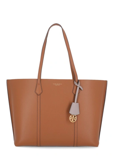 Shop Tory Burch Perry Triple Compartment Shopping Bag In Brown