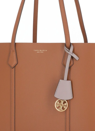 Shop Tory Burch Perry Triple Compartment Shopping Bag In Brown