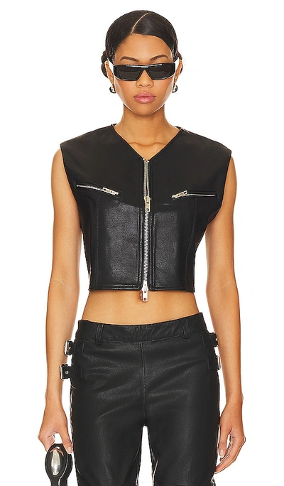 Shop By.dyln Malcom Faux Leather Vest In Black