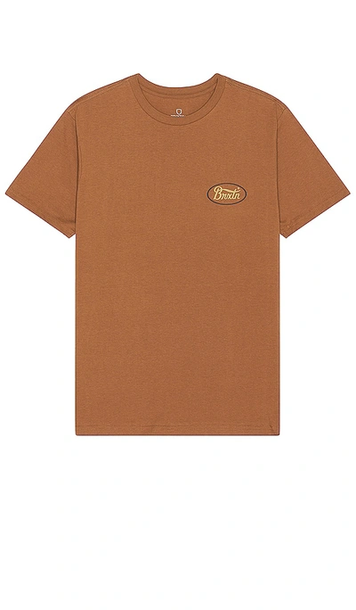 Shop Brixton Parsons Short Sleeve Tailored Tee In Bison