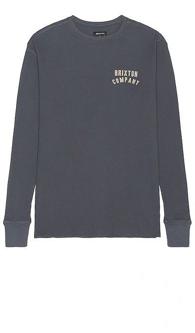 Shop Brixton Woodburn Long Sleeve Thermal In Ombre Blue