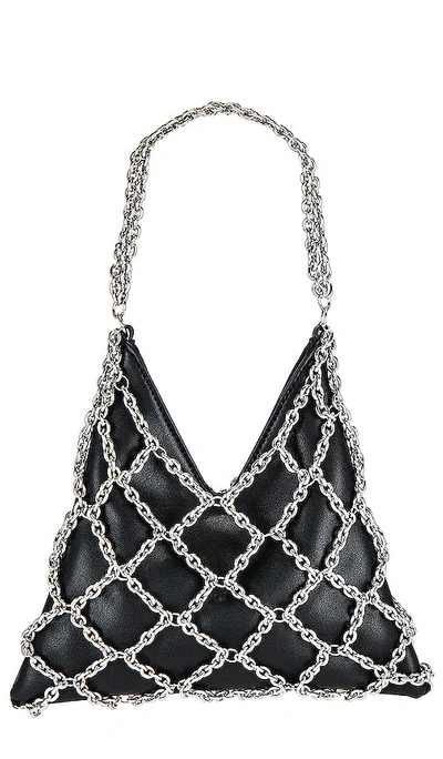 Shop Anine Bing Mini Gaia Chain Bag In Black & Silver
