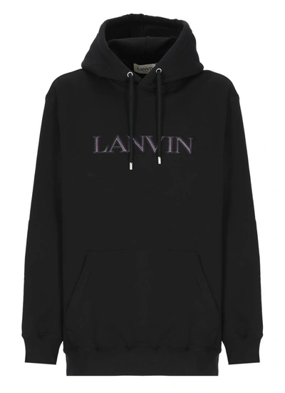 Shop Lanvin Hoodie With Logo In Black