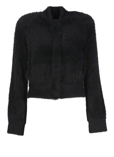 Shop Alberta Ferretti Faux Fur Cardigan In Black