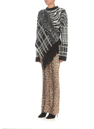 Shop Roberto Cavalli Alpaca Asymmetric Sweater In Black