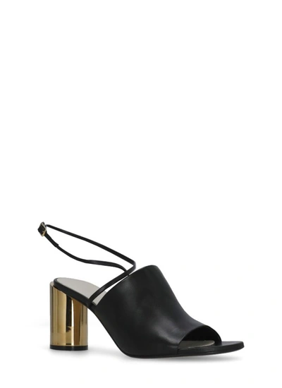 Shop Lanvin Sequence Chunky Mules In Black