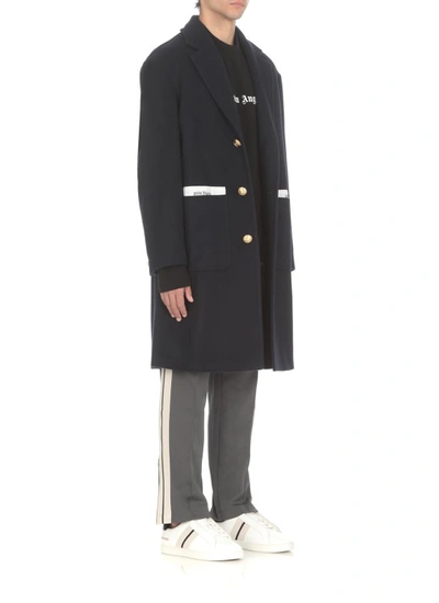 Shop Palm Angels Virgin Wool And Cashmere Coat In Black