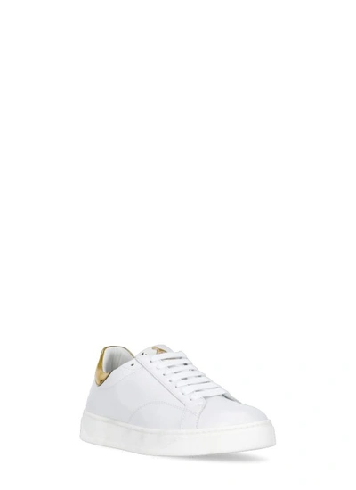 Shop Lanvin White Leather Sneakers