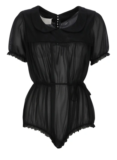 Shop Maison Margiela Sheer Bodysuit In Black