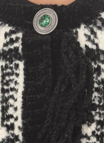 Shop Roberto Cavalli Alpaca And Wool Blend Cardigan In Black