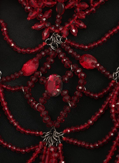 Shop Alberta Ferretti Maxi Necklace With Beads In Red