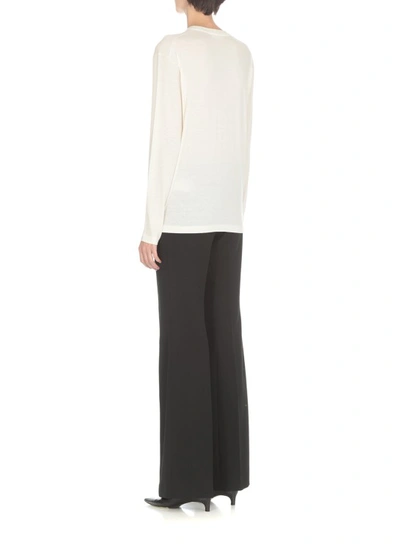 Shop Jil Sander Ivory Cotton And Cashmere Tshirt For Woman In Neutrals