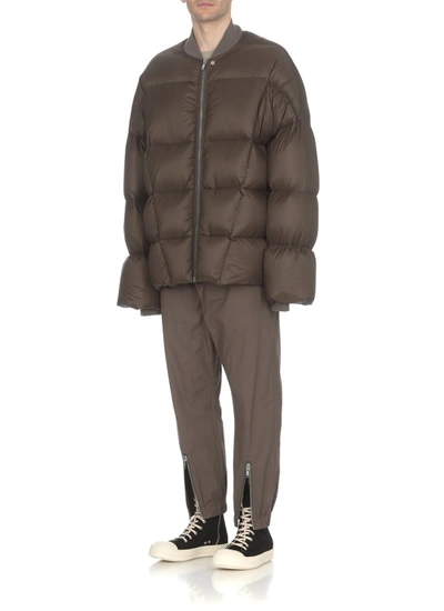 Shop Rick Owens Padded And Quilted Down Jacket In Grey
