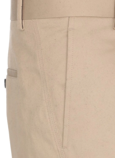 Shop Lanvin Beige Cotton Trousers In Neutrals