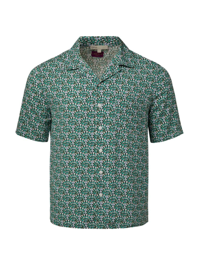 Shop Onia Men's Abstract Camp Shirt In Green Multi