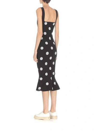 Shop Marni Dress With Polka Dot Pattern In Black