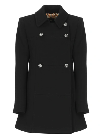 Shop Etro Wool Coat In Black