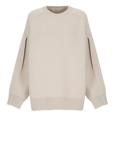 Shop Lanvin Virgin Wool And Cashmere Sweater In Neutrals
