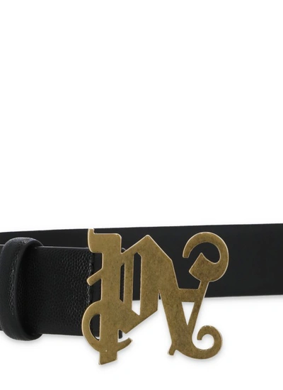 Shop Palm Angels Monogram Belt In Black