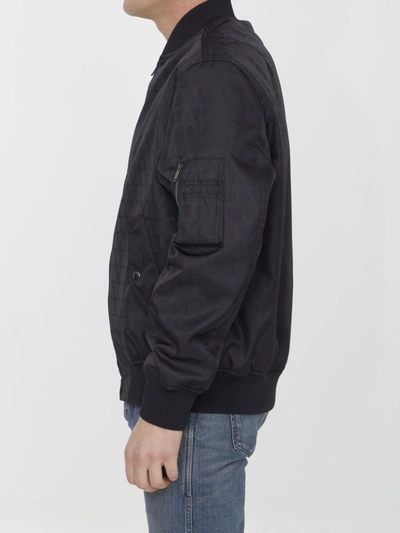 Shop Valentino Toile Iconographe Nylon Bomber In Black