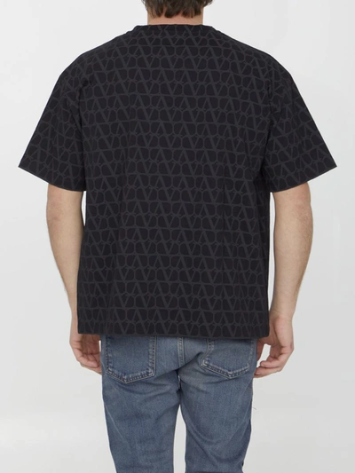 Shop Valentino Toile Iconographe Cotton T-shirt In Black