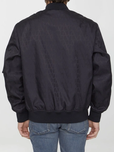 Shop Valentino Toile Iconographe Nylon Bomber In Black