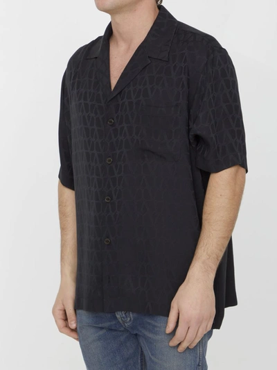 Shop Valentino Toile Iconographe Silk Shirt In Black