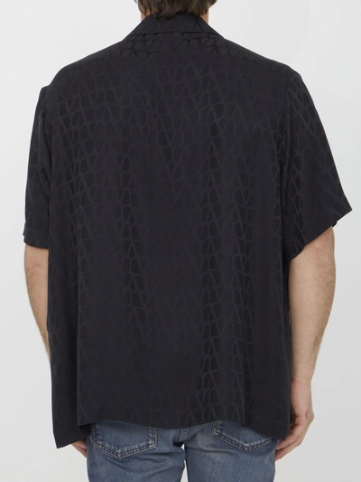 Shop Valentino Toile Iconographe Silk Shirt In Black