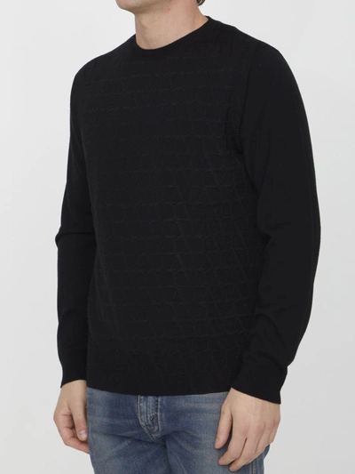 Shop Valentino Toile Iconographe Sweater In Black