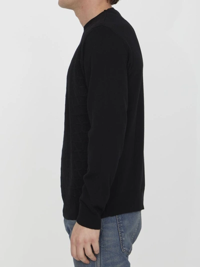 Valentino Garavani Man Sweater Black Size L Virgin Wool In Black
