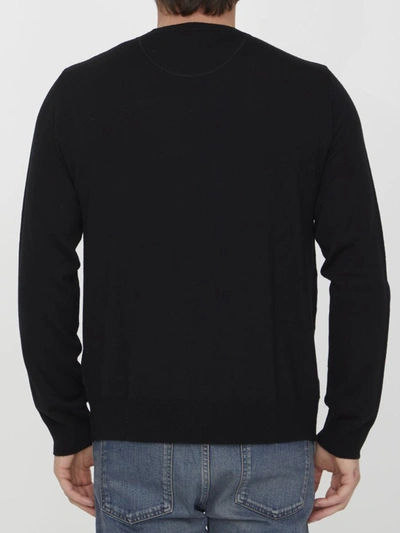 Valentino Garavani Man Sweater Black Size L Virgin Wool In Black