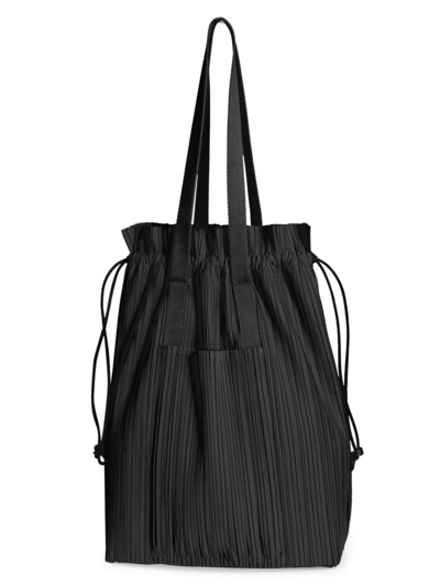 Shop Issey Miyake Women's Medium Pleated Tote Bag In Black