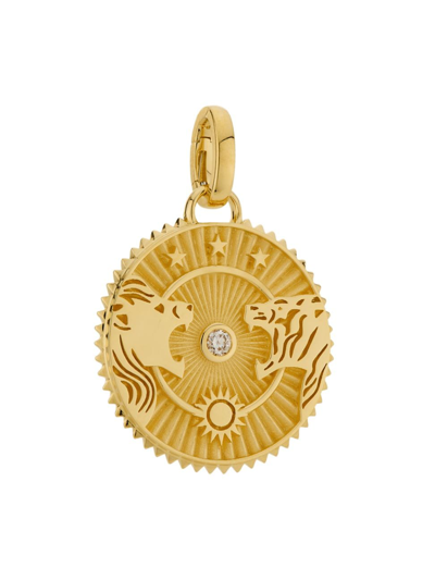 Shop Foundrae Women's Strength 18k Yellow Gold & 0.06 Tcw Diamond Medallion