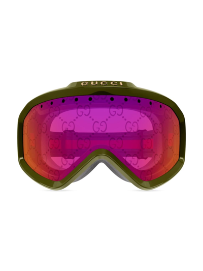 Shop Gucci Men's Ski Mask Injection Goggles In Green