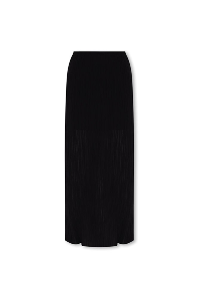 Shop Mm6 Maison Margiela Pleated Midi Skirt In Black