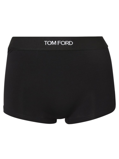 Shop Tom Ford Logo Waistband Boxers In Black