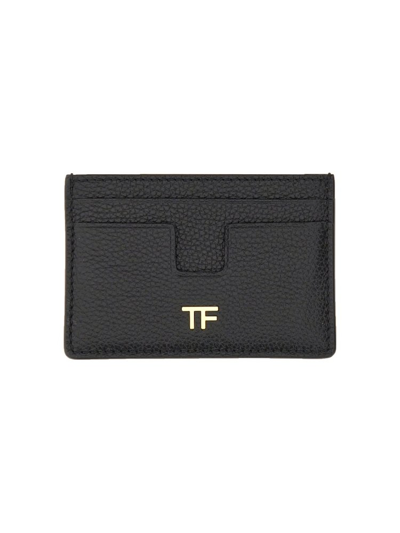 Shop Tom Ford Logo Plaque Cardholder In Black
